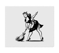 Azeeda 2 x 'Retro Girl Sweeping Floor' Microfibre Lens/Glasses Cleaning Cloths (LC00033486)