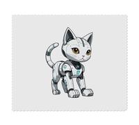 Azeeda 2 x 'Robot Cat' Microfibre Lens/Glasses Cleaning Cloths (LC00040816)