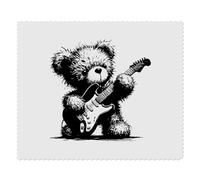 Azeeda 2 x 'Scruffy Teddy Bear Guitar' Lens Cleaning Cloths (LC00036554) | Microfibre Cloths for Glasses, Sunglasses, Phones, Cameras and Screens