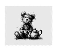 Azeeda 2 x 'Scruffy Teddy Tea Time' Lens Cleaning Cloths (LC00036538)