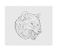 Azeeda 2 x 'Snarling Wolf Head' Microfibre Lens/Glasses Cleaning Cloths (LC00032963)