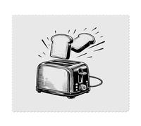 Azeeda 2 x 'Toast Popping From Toaster' Microfibre Lens/Glasses Cleaning Cloths (LC00037017)