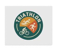 Azeeda 2 x 'Triathlon Emblem' Microfibre Lens/Glasses Cleaning Cloths (LC00035928)