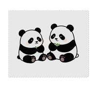 Azeeda 2 x 'Two Eating Pandas' Microfibre Lens/Glasses Cleaning Cloths (LC00039558)