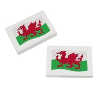 Azeeda 2 x 'Waving Welsh Flag' Erasers/Rubbers (ER00040368)