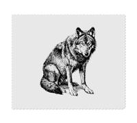 Azeeda 2 x 'Wolf Sitting' Microfibre Lens/Glasses Cleaning Cloths (LC00033046)