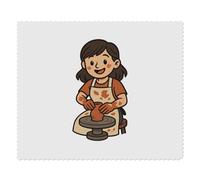 Azeeda 2 x 'Woman Using Pottery Wheel' Microfibre Lens/Glasses Cleaning Cloths (LC00035186)