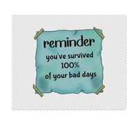 Azeeda 2 x 'You've Survived 100% Of Your Bad Days' Microfibre Lens/Glasses Cleaning Cloths (LC00037179)