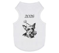 Azeeda '2026 Scottish Terrier Wearing Party Hat' Pet Dog/Cat T-Shirt, M (PT00172438)