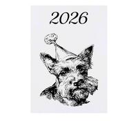 Azeeda '2026 Scottish Terrier Wearing Party Hat' Temporary Tattoo - Water Resistant, Skin-Safe, Non-Toxic Transfer (TO00094675)