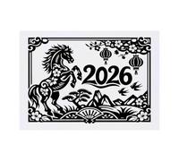 Azeeda '2026 Year of the Horse' Temporary Tattoo - A6 (TO00100023)