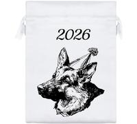 Azeeda 20cm '2026 German Shepherd' Satin Drawstring Bag/Pouch (SB00137515)