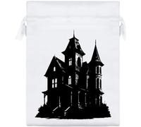 Azeeda 20cm 'Abandoned Haunted Victorian House' Satin Drawstring Bag/Pouch (SB00133667)