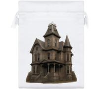 Azeeda 20cm 'Abandoned Haunted Victorian House' Satin Drawstring Bag/Pouch (SB00133671)