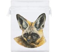 Azeeda 20cm 'African Bat-Eared Fox' Satin Drawstring Bag/Pouch (SB00133311)
