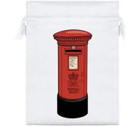 Azeeda 20cm 'British Red Pillar Box' Satin Drawstring Bag/Pouch (SB00158846)