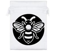 Azeeda 20cm 'Bumble Bee Motif' Satin Drawstring Bag/Pouch (SB00124375)