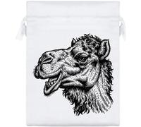 Azeeda 20cm 'Camel Portrait' Satin Drawstring Bag/Pouch (SB00161986)