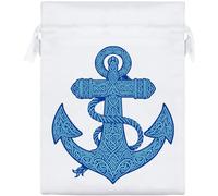 Azeeda 20cm 'Celtic Blue Anchor' Satin Drawstring Bag/Pouch (SB00135735)