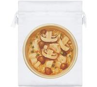 Azeeda 20cm 'Chicken & Mushroom Soup with Rice' Satin Drawstring Bag/Pouch (SB00153251)