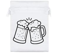 Azeeda 20cm 'Clinking Beer Tankards' Satin Drawstring Bag/Pouch (SB00126835)