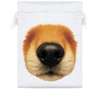 Azeeda 20cm 'Close-Up Of A Dog's Nose And Muzzle' Satin Drawstring Bag/Pouch (SB00130039)