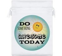 Azeeda 20cm 'Do Something Awesome Today' Satin Drawstring Bag/Pouch (SB00155127)