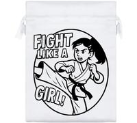 Azeeda 20cm 'Fight Like a Girl' Satin Drawstring Bag/Pouch (SB00126111)