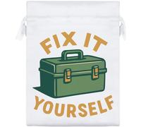 Azeeda 20cm 'Fix It Yourself Tool Box Home Repair' Satin Drawstring Bag/Pouch (SB00133759)