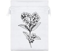 Azeeda 20cm 'Forget Me Not Flowers in Heart Shape' Satin Drawstring Bag/Pouch (SB00160502)