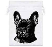 Azeeda 20cm 'French Bulldog Portrait' Satin Drawstring Bag/Pouch (SB00128463)