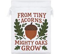 Azeeda 20cm 'From Tiny Acorns Mighty Oaks Grow' Satin Drawstring Bag/Pouch (SB00132067)