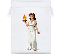 Azeeda 20cm 'Greek Goddess Hestia' Satin Drawstring Bag/Pouch (SB00148791)