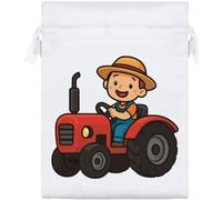 Azeeda 20cm 'Happy Farmer' Satin Drawstring Bag/Pouch (SB00132943)