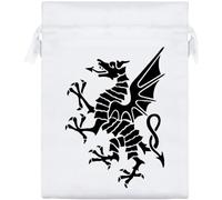 Azeeda 20cm 'Heraldry Dragon Motif' Satin Drawstring Bag/Pouch (SB00136643)