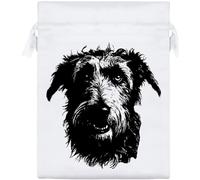 Azeeda 20cm 'Irish Wolfhound Portrait' Satin Drawstring Bag/Pouch (SB00147819)