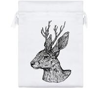 Azeeda 20cm 'Jackalope Portrait' Satin Drawstring Bag/Pouch (SB00140611)