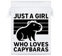 Azeeda 20cm 'Just a Capybara Lover' Satin Drawstring Bag/Pouch (SB00129203)