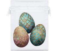 Azeeda 20cm 'Magical Dragon Eggs' Satin Drawstring Bag/Pouch (SB00147263)