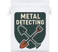 Azeeda 20cm 'Metal Detecting Motif' Satin Drawstring Bag/Pouch (SB00126415)