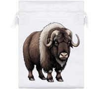 Azeeda 20cm 'Musk Ox' Satin Drawstring Bag/Pouch (SB00149555)