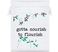 Azeeda 20cm 'Nourish To Flourish' Satin Drawstring Bag/Pouch (SB00131871)