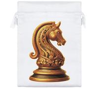 Azeeda 20cm 'Ornate Knight Chess Piece' Satin Drawstring Bag/Pouch (SB00127663)