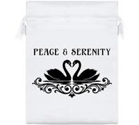 Azeeda 20cm 'Peace & Serenity Swans' Satin Drawstring Bag/Pouch (SB00158794)