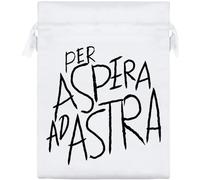 Azeeda 20cm 'Per Aspera ad Astra Motivational Text' Satin Drawstring Bag/Pouch (SB00135843)