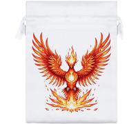 Azeeda 20cm 'Phoenix Rising from Flames' Satin Drawstring Bag/Pouch (SB00144903)