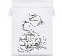 Azeeda 20cm 'Pumpkin Spice Coffee Ghost' Satin Drawstring Bag/Pouch (SB00145595)