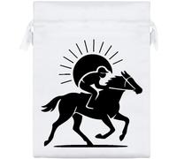 Azeeda 20cm 'Race Horse & Jockey' Satin Drawstring Bag/Pouch (SB00124483)