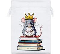 Azeeda 20cm 'Rat King with Books' Satin Drawstring Bag/Pouch (SB00158310)