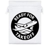 Azeeda 20cm 'Ready For Takeoff' Satin Drawstring Bag/Pouch (SB00126395)